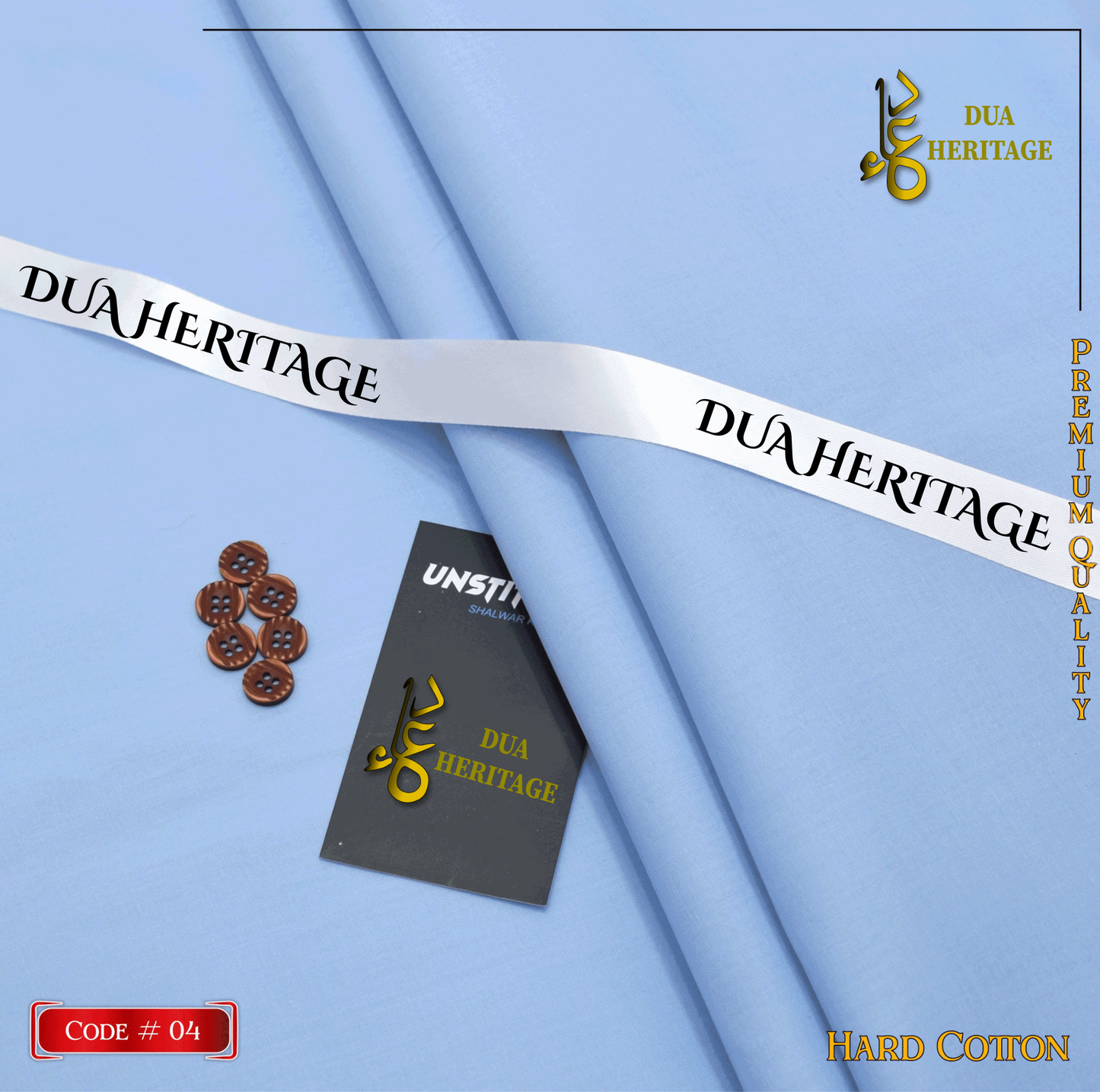 Premium AL Karam Hard Cotton Unstitched Fabric for Men – Crisp & Durable | Dua Heritage