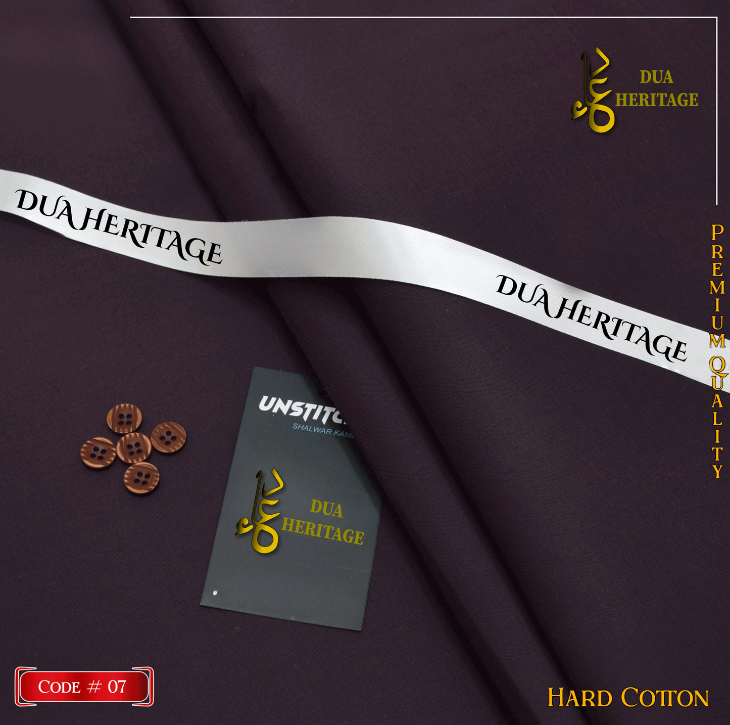 Premium AL Karam Hard Cotton Unstitched Fabric for Men – Crisp & Durable | Dua Heritage