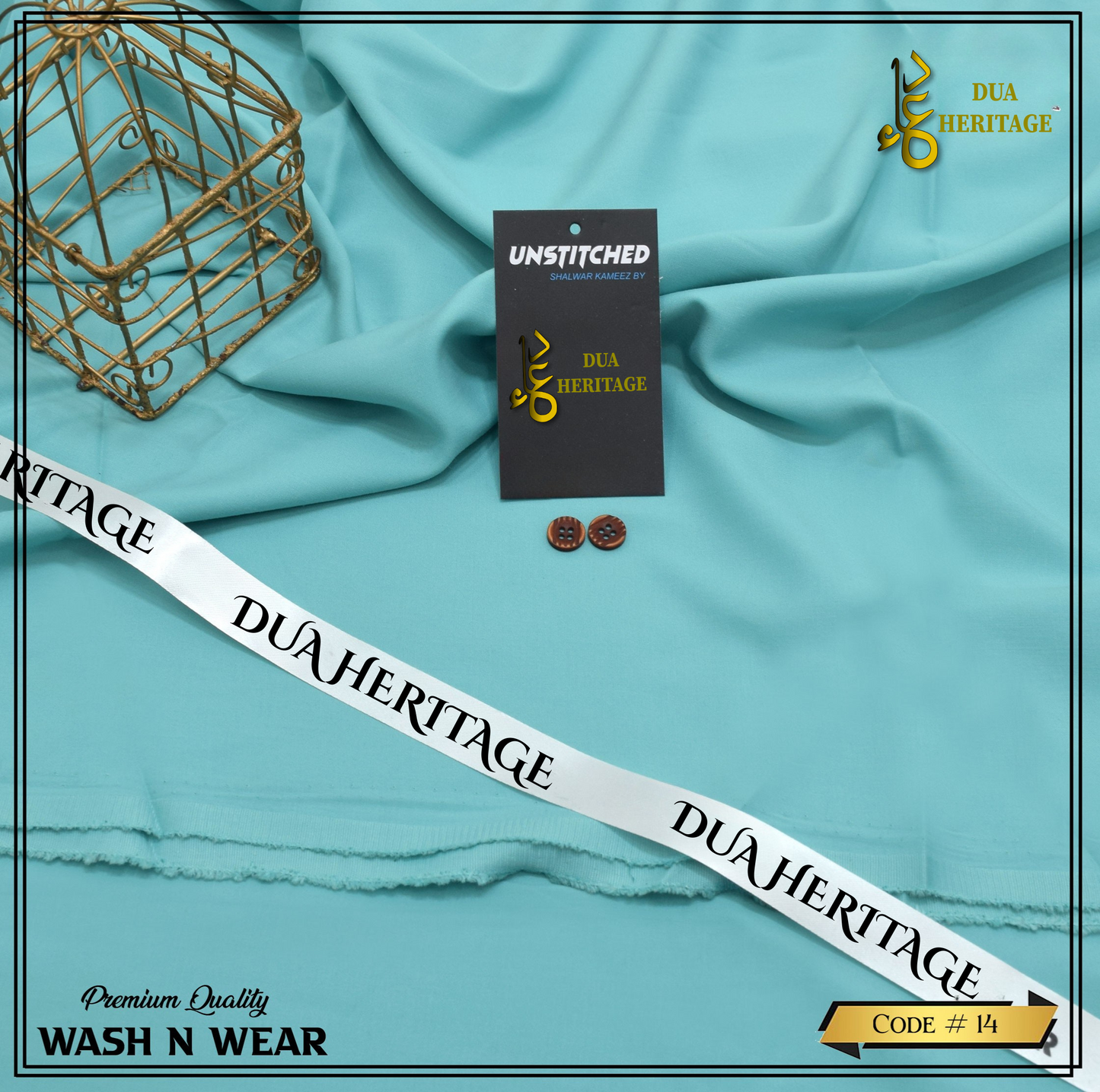Dua Heritage Premium Wash & Wear – Farozi Unstitched Fabric (Code 14)