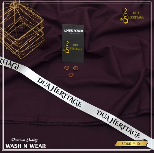 Dua Heritage Premium Wash & Wear – Dark-Purple Unstitched Fabric (Code 16)