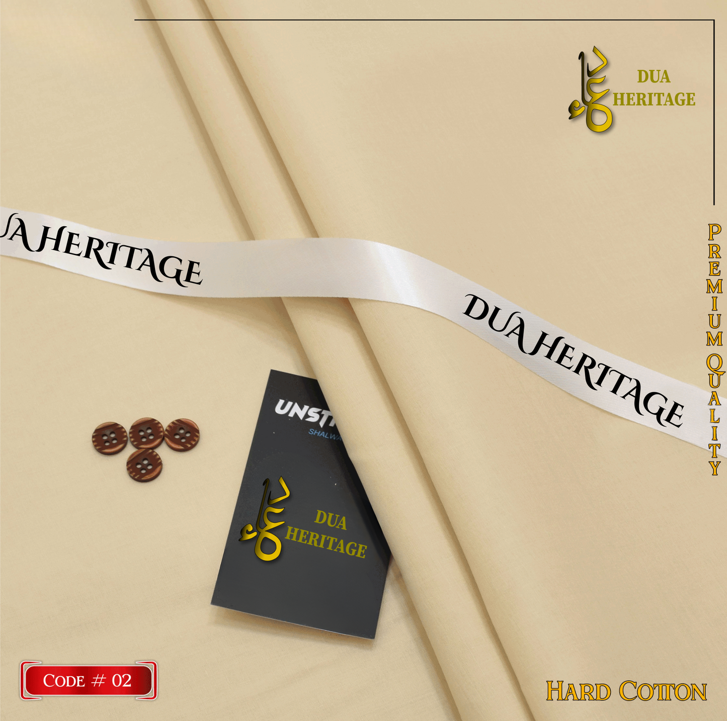 Premium AL Karam Hard Cotton Unstitched Fabric for Men – Crisp & Durable | Dua Heritage
