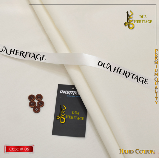 Premium AL Karam Hard Cotton Unstitched Fabric for Men – Crisp & Durable | Dua Heritage