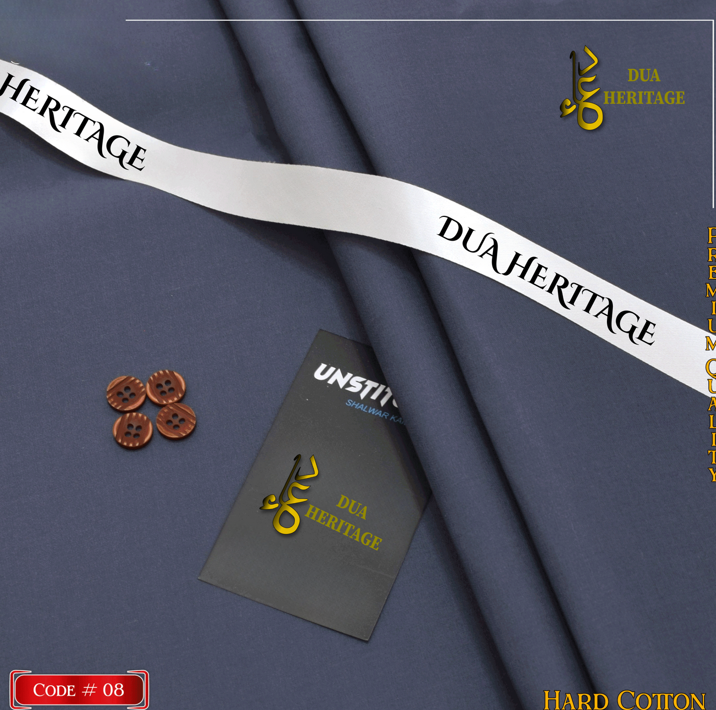 Premium AL Karam Hard Cotton Unstitched Fabric for Men – Crisp & Durable | Dua Heritage