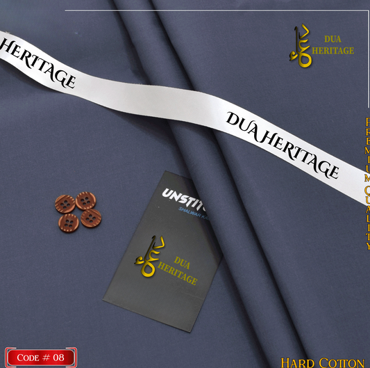 Premium AL Karam Hard Cotton Unstitched Fabric for Men – Crisp & Durable | Dua Heritage