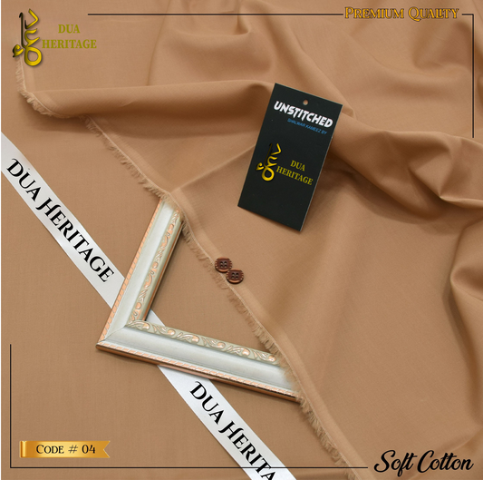 Soft Cotton – Zard Badami | Unstitched Men’s Fabric (Code 04) by Dua Heritage