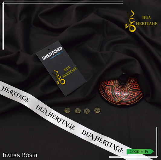 Premium Boski Unstitched Fabric for Men (Jet Black) – Dua Heritage Exclusive