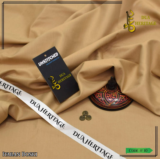 Premium Boski Unstitched Fabric for Men (Badami) – Dua Heritage Exclusive