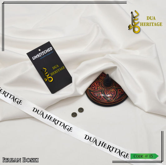 Premium Boski Unstitched Fabric for Men (Off-White) – Dua Heritage Exclusive