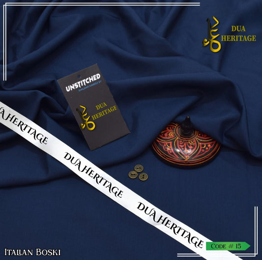 Premium Boski Unstitched Fabric for Men (Navy Blue) – Dua Heritage Exclusive