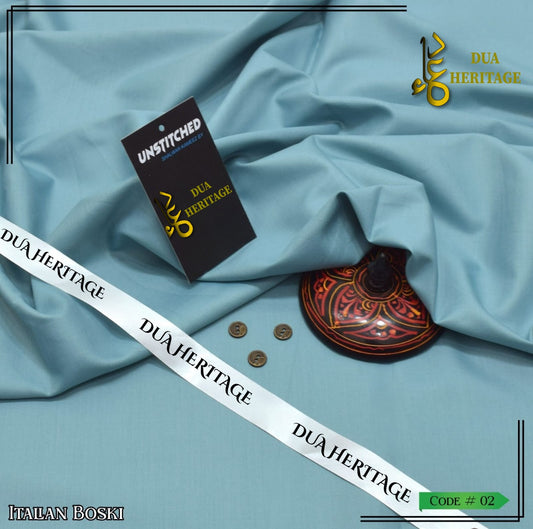 Premium Boski Unstitched Fabric for Men (Light Ferozi) – Dua Heritage Exclusive