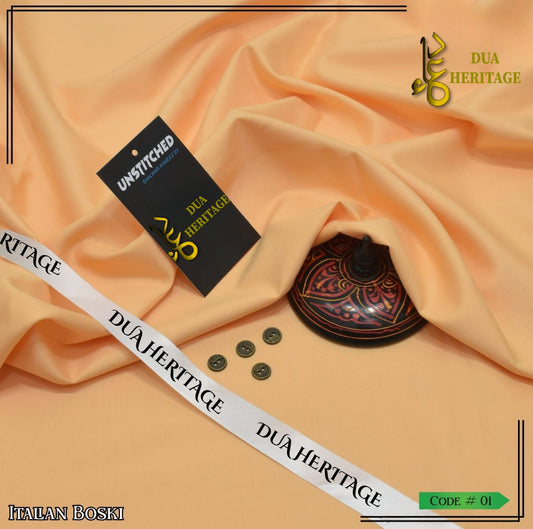 Premium Boski Unstitched Fabric for Men (Peach) – Dua Heritage Exclusive