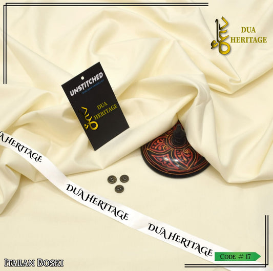 Premium Boski Unstitched Fabric for Men (Cream) – Dua Heritage Exclusive