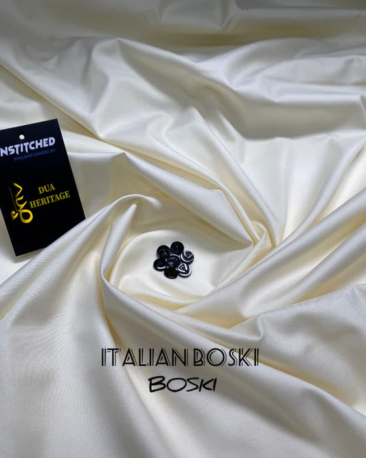 Premium Boski Unstitched Fabric for Men (Cream) DH#3 – Dua Heritage Exclusive