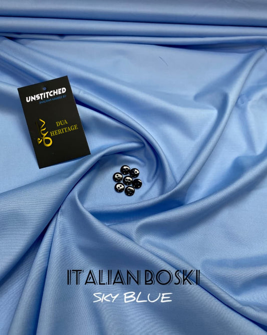 Premium Boski Unstitched Fabric for Men (Sky Blue) DH#4 – Dua Heritage Exclusive