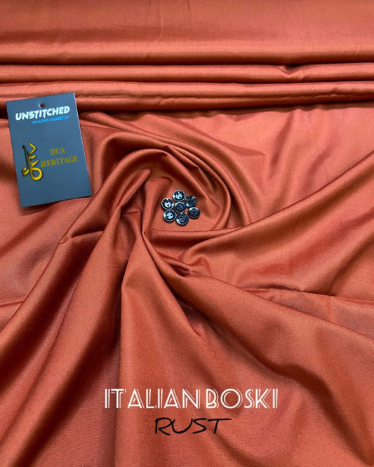 Premium Boski Unstitched Fabric for Men(Rust) DH#16 – Dua Heritage Exclusive