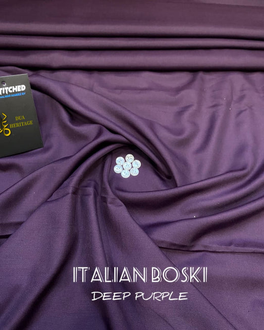 Premium Boski Unstitched Fabric for Men(Deep Purple)DH#27 – Dua Heritage Exclusive