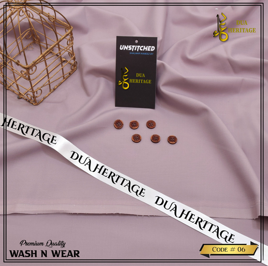 Dua Heritage Premium Wash & Wear –Ash-Pink Unstitched Fabric (Code 06)
