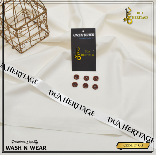 Dua Heritage Premium Wash & Wear – Soft-Gray Unstitched Fabric (Code 08)